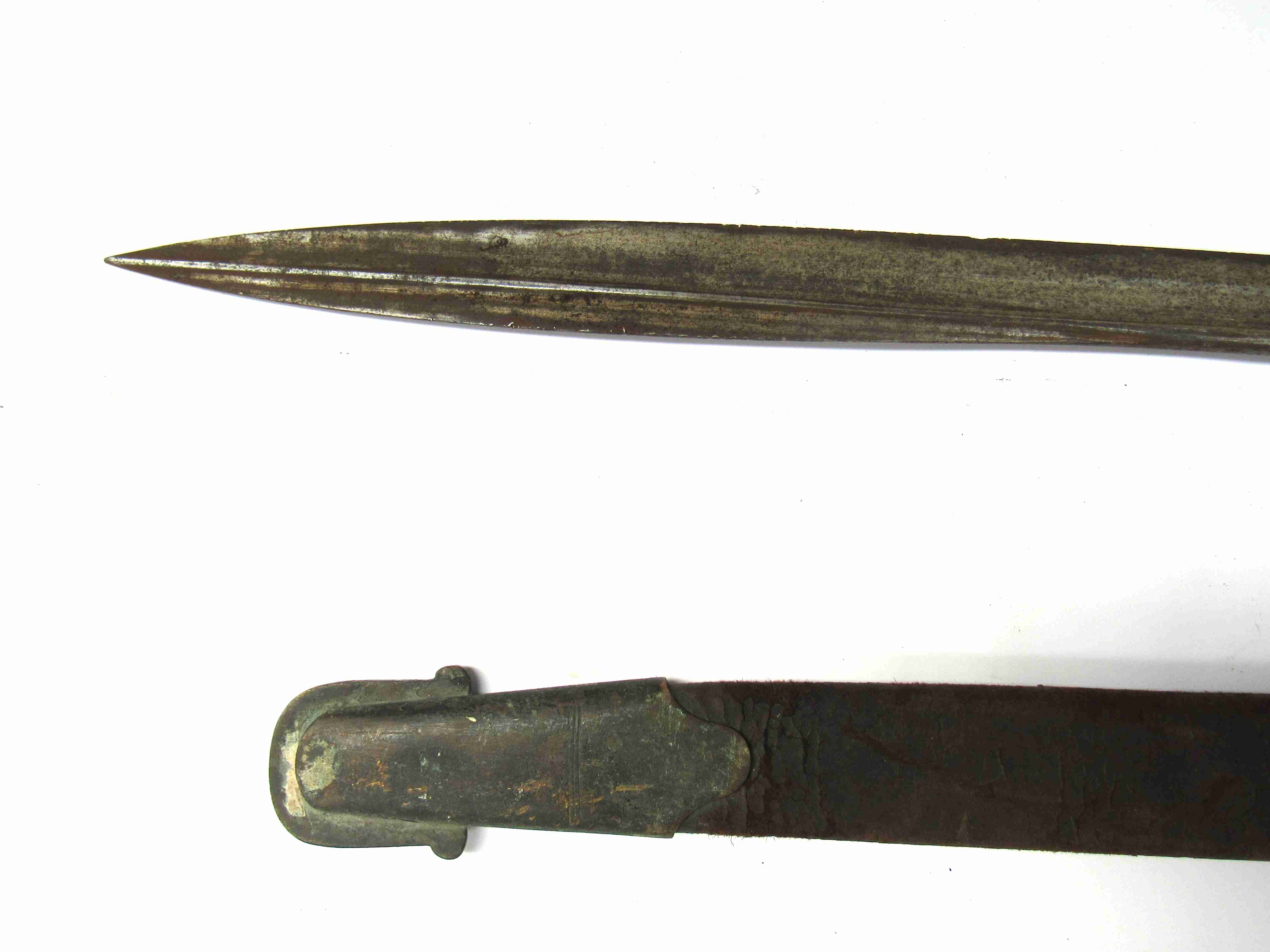 An 1855 pattern Lancaster sword bayonet with scabbard a/f - Image 2 of 3