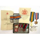 A WWI pair of medals named to 821172 GNR. E. W. CHARMAN R.A.