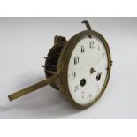 A 19th Century French Japy Frere's 8 day clock movement with countwheel strike, dial a/f