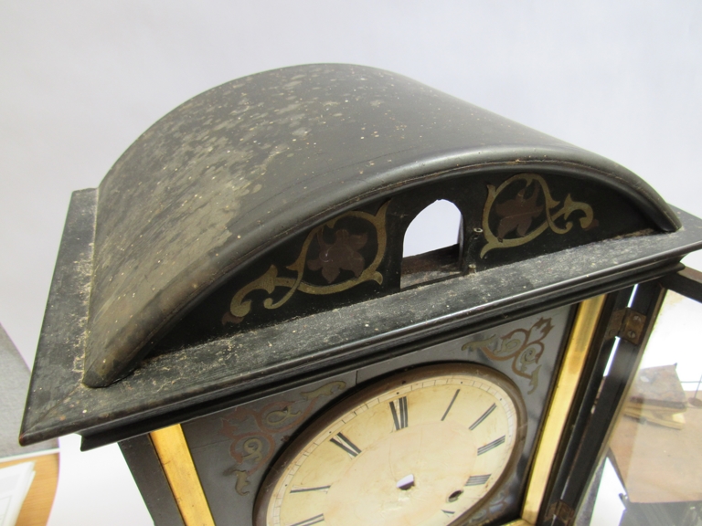 An early to mid 19th Century ebonised cuckoo table/bracket clock for restoration (back board, dial - Image 4 of 13