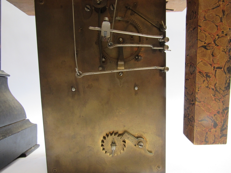 An early to mid 19th Century ebonised cuckoo table/bracket clock for restoration (back board, dial - Image 12 of 13
