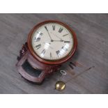 A 19th Century and later rosewood and mahogany (possible marriage) cased drop dial wall clock with