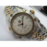 TAG HEUER: A stainless steel and gold plated Professional 200m quartz bracelet watch no. 955.713K-2,