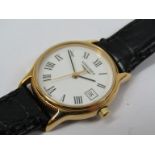 LONGINES: A lady's steel and gold plated quartz wristwatch with date and centre seconds ref L4 198-2