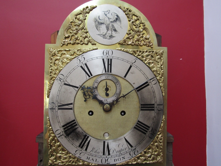 A George III oak longcase clock, the brass broken arch 11.5'' dial with silvered chapter ring, - Image 7 of 16