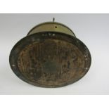 A late 19th Century brass cased fusee ship's clock with key, painted metal 7'' Roman dial signed