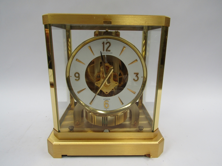 A Jaeger LeCoultre Atmos clock, no. 277969, in gilt brass and glazed casing, LeCoultre caliber 528- - Image 8 of 18