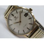 OMEGA: A gent's 9ct gold cased De Ville Automatic wristwatch with centre seconds and date,