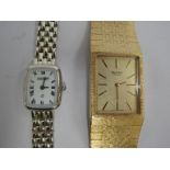 A Jean Pierre quartz lady's wristwatch and a Bel Art manual wind gold plated bracelet watch