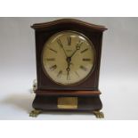 An early to mid 20th Century Hammond Bichronous electric mantel clock in mahogany case, brass