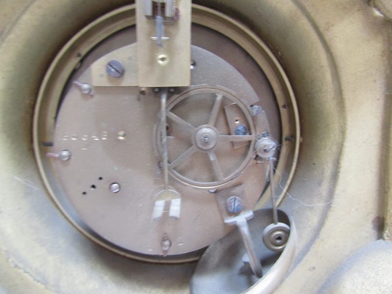 A late 19th heavy gilt cast metal French Cartel clock, 8 day Japy Freres movement with countwheel - Image 6 of 8