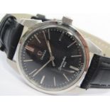 OMEGA: a gent's Seamaster 600 stainless steel cased wristwatch, black dial with centre seconds,