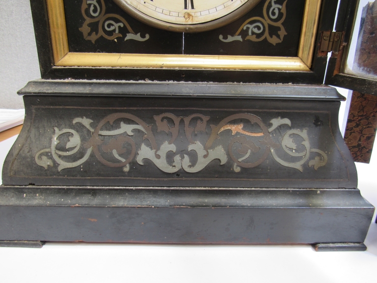 An early to mid 19th Century ebonised cuckoo table/bracket clock for restoration (back board, dial - Image 3 of 13