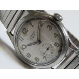 LONGINES/WEST END: a gent's steel cased wristwatch with silvered Arabic dial with subsidiary seconds