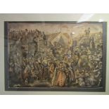 A coloured etching circa 1850 "Carnival" signed in the plate Moore and Williamsn lower right,