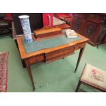 An early Victorian inlaid rosewood breakfront writing desk the raised hinged lid stationery cabinet