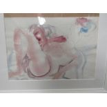 LYALL WATSON (1908-1994): Reclining nude, watercolour, framed and glazed.
