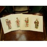 Six hand-tinted photographs of characters from "The Mikado" by J Mallinson. Shrewsbury, c.
