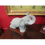 A stone effect Indian elephant figure