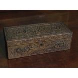 A 19th Century Chinese carved wood glove box,