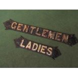 A pair of Victorian cast metal Ladies and Gentlemen signs