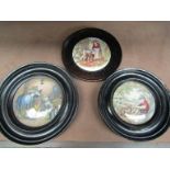 Three Victorian F & R Pratt pot lids.