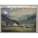 Sim (XX) A framed and glazed watercolour, 'The Nantlle Valley,