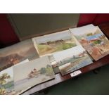 A folder of 19th Century European Grand Tour watercolours,