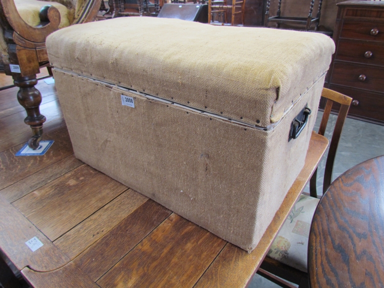 A Victorian pine ottoman box,