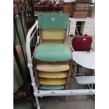 Six 1950s children's chairs with Formica seats