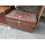 A scumbled tin trunk