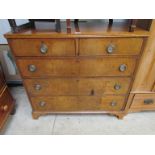 A Georgian mahogany chest of two over three drawers