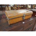 A shallow Victorian tin trunk