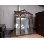 A painted Edwardian overmantel mirror