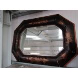 A large cushion framed wall mirror 130 x 100cm