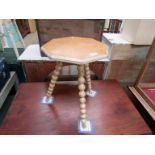 A small Victorian oak bobbin turned gypsy table,