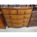 A 19th Century mahogany bowfront chest of two over three drawers