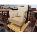 An early 19th Century mahogany arm chair for recovering