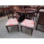 A set of six late Victorian mahogany dining chairs