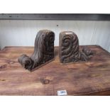 A pair of 19th Century carved mahogany corbels