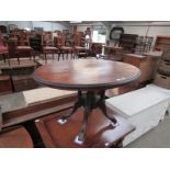 A Victorian walnut oval top loo table