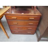 A 1940's mahogany chest of four graduating drawers,