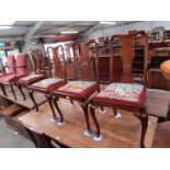 A set of four Queen Anne style mahogany chairs,