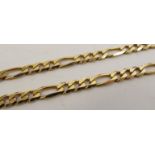 A 9ct gold flat link chain necklace, 51cm long,