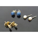 A pair of Lapis Lazuli stud earrings on 925 posts,