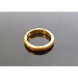 A 22ct gold wedding band, 3mm wide, Birmingham 1848. Size J/K, 6.