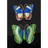 Two enamel butterfly brooches 4.