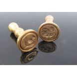 Two brass seals,