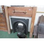 An Art Deco oak fire surround 136.