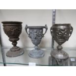 Three various metal goblets